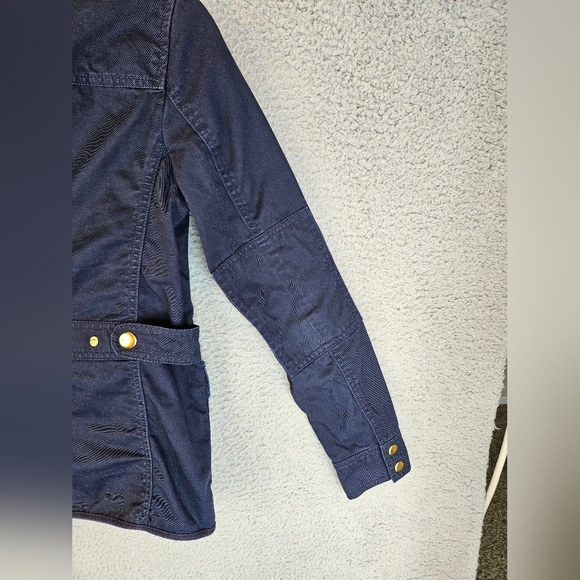 J. Crew Womens Navy Relaxed Boyfriend Field Jacket Sz XXS Pockets, Snaps - Picture 11 of 14